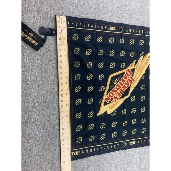 Harley Davidson Bandana Black 120th Anniversary Speedbird Graphic NWT Cotton - Picture 7 of 10